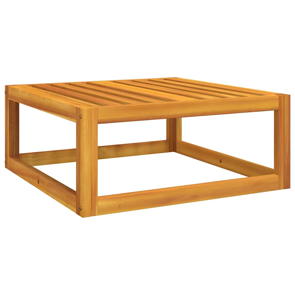 vidaXL Υποπόδιο Κήπου από Μασίφ Ξύλο Ακακίας με Γκρι/Μπεζ Μαξιλάρια