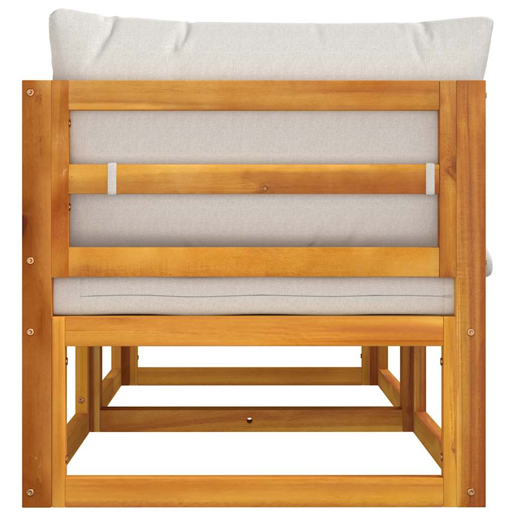 vidaXL Γωνιακοί Καναπέδες 2 τεμ. Μασίφ Ακακία με Αν. Γκρι Μαξιλάρια