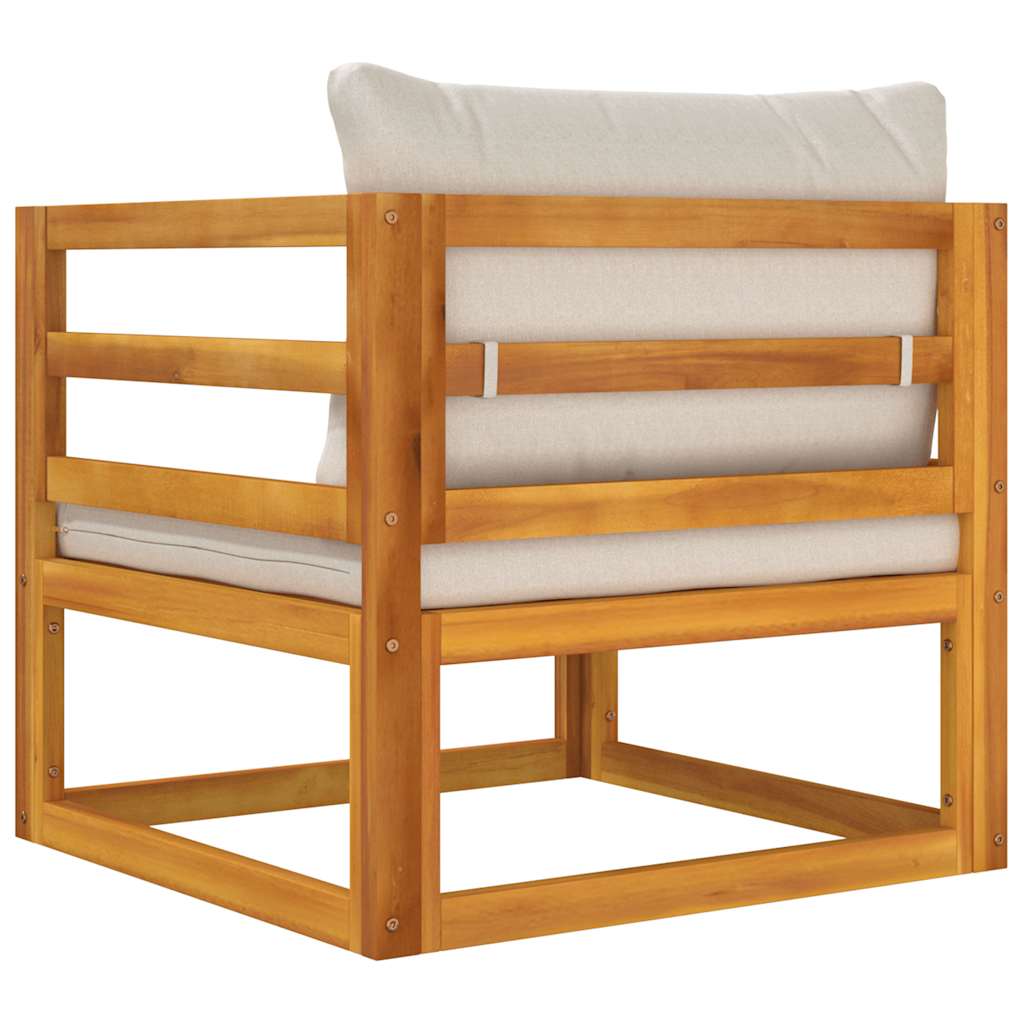 vidaXL Πολυθρόνα Κήπου Μασίφ Ξύλο Ακακίας με Αν. Γκρι Μαξιλάρια