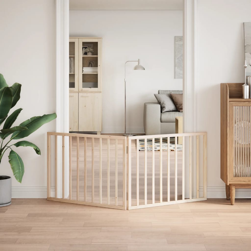 vidaXL Πόρτα Σκύλου Πτυσσόμενη 2 Πάνελ 160 εκ. από Ξύλο Λεύκας