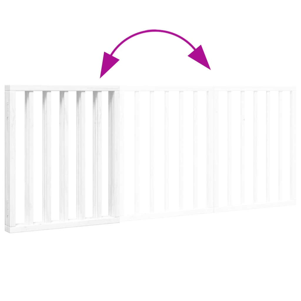 vidaXL Διαχωριστικό Σκύλων Πτυσσόμενο 3 Πάνελ Λευκό 150 εκ Ξύλο Λεύκας