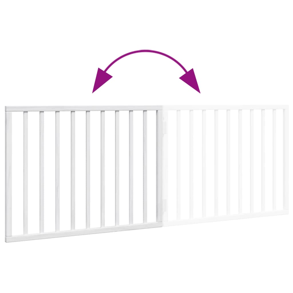 vidaXL Διαχωριστικό Σκύλων Πτυσσόμενο 2 Πάνελ Λευκό 160 εκ Ξύλο Λεύκας