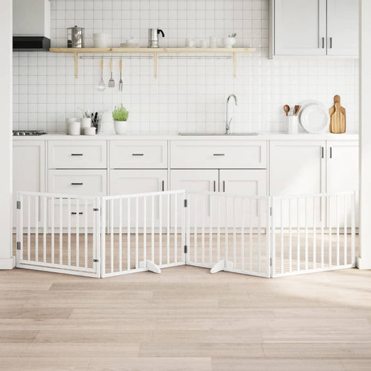 vidaXL Διαχωριστικό Σκύλων/Πόρτα Πτυσσόμενο 4 Πάνελ 320εκ. Ξύλο Λεύκας