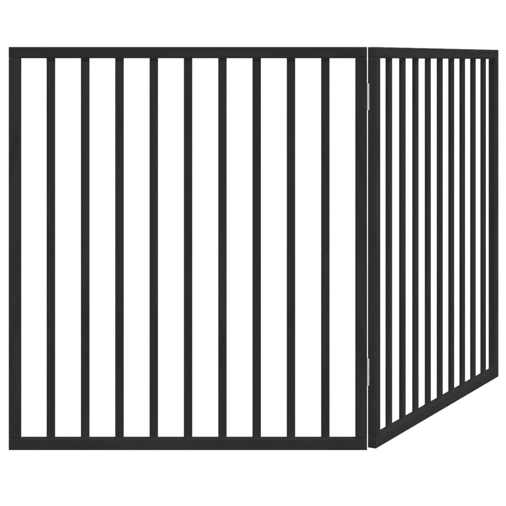 vidaXL Διαχωριστικό Σκύλων Πτυσσόμενο 2 Πάνελ Μαύρο 160 εκ Ξύλο Λεύκας