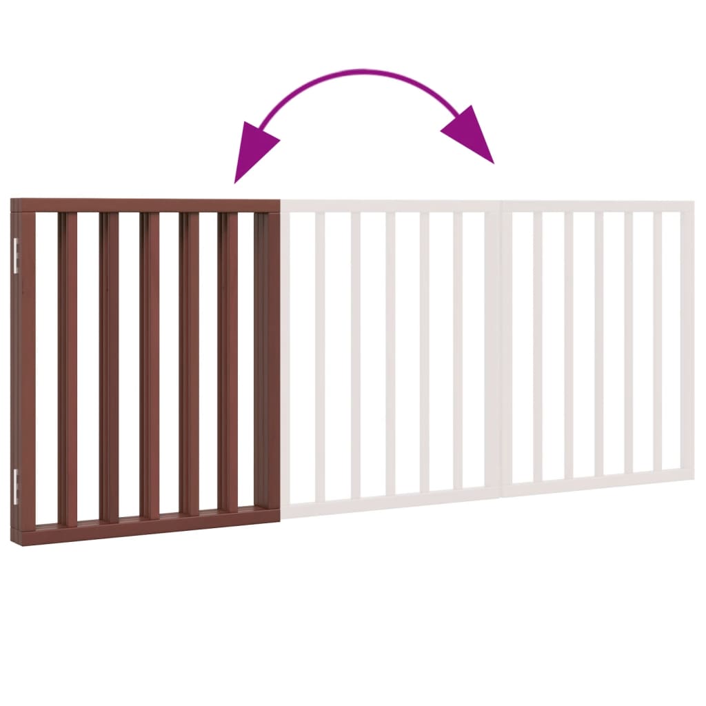 vidaXL Διαχωριστικό Σκύλων Πτυσσόμενο 3 Πάνελ Καφέ 150 εκ. Ξύλο Λεύκας