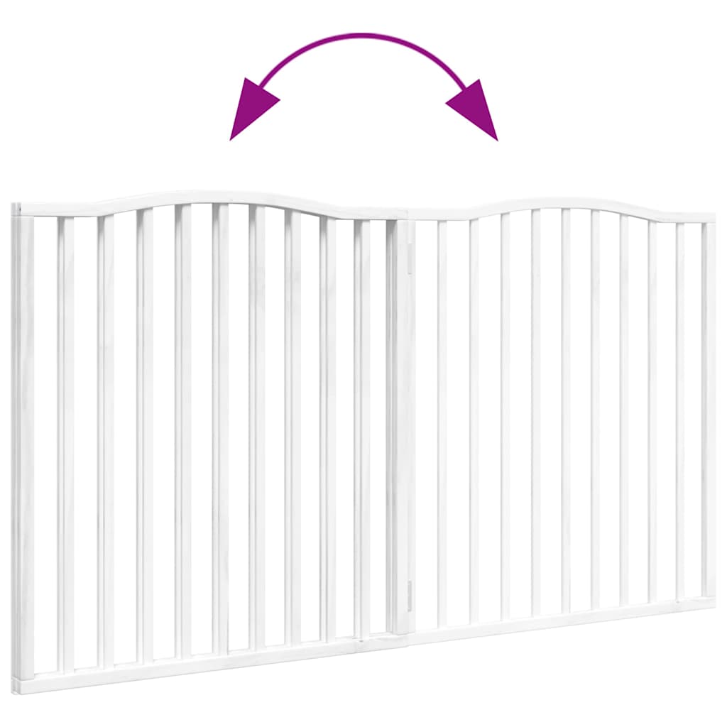 vidaXL Διαχωριστικό Σκύλων Πτυσσόμενο 2 Πάνελ Λευκό 160 εκ Ξύλο Λεύκας