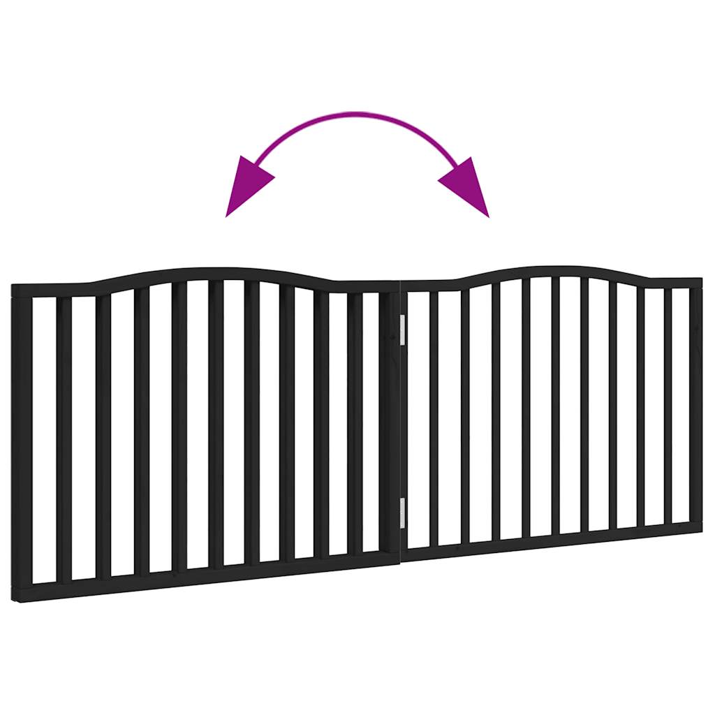 vidaXL Διαχωριστικό Σκύλων Πτυσσόμενο 2 Πάνελ Μαύρο 160 εκ Ξύλο Λεύκας