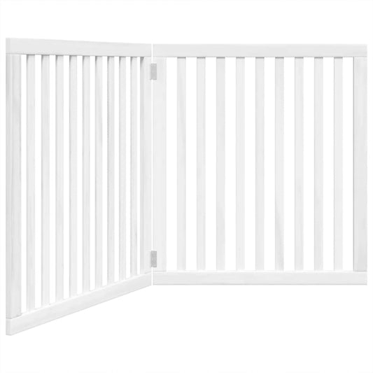 vidaXL Διαχωριστικό Σκύλων Πτυσσόμενο 2 Πάνελ Λευκό 160 εκ Ξύλο Λεύκας