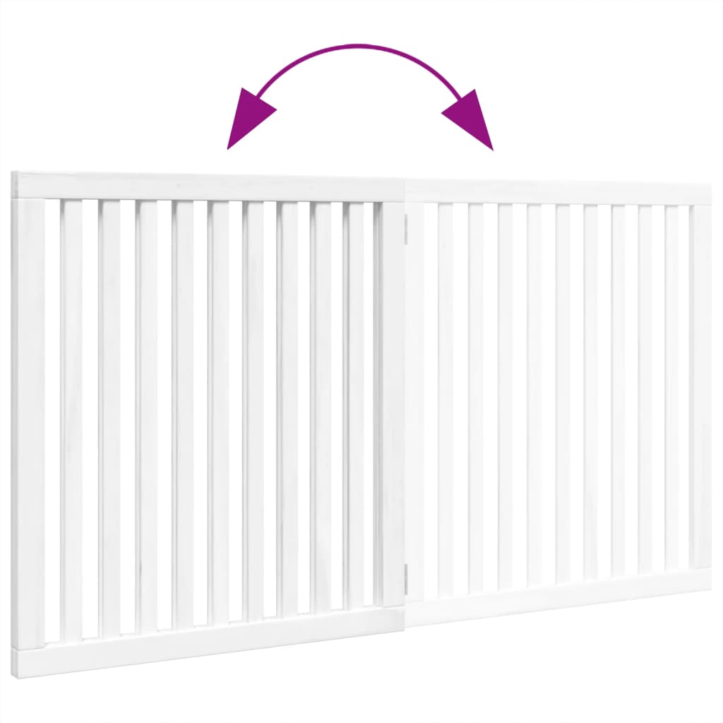 vidaXL Διαχωριστικό Σκύλων Πτυσσόμενο 2 Πάνελ Λευκό 160 εκ Ξύλο Λεύκας