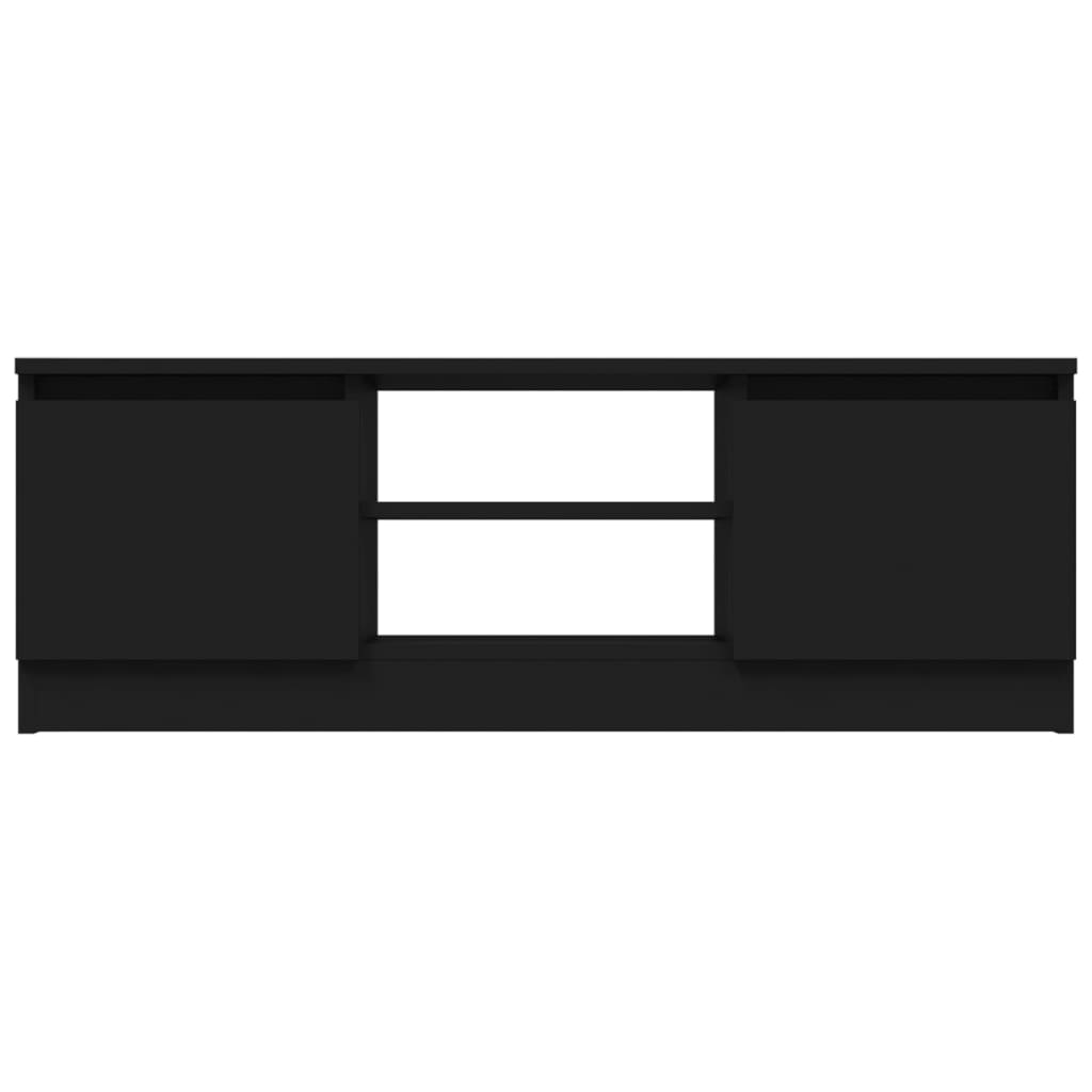 vidaXL Έπιπλο Τηλεόρασης με Πόρτα Μαύρο 102 x 30 x 36 εκ.