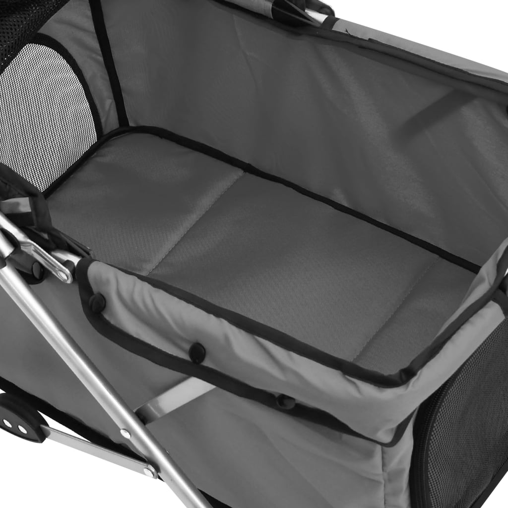 vidaXL Καρότσι Σκύλου Πτυσσόμενο Γκρι 76 x 50 x 100 εκ. Ύφασμα Oxford