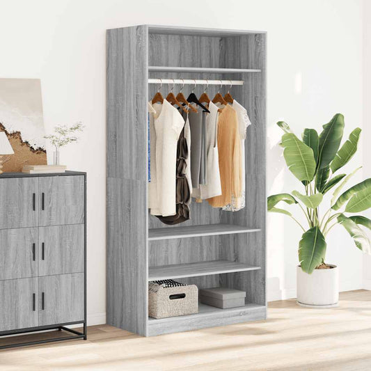 vidaXL Ντουλάπα Γκρι Sonoma 100 x 50 x 200 εκ. από Επεξεργασμένο Ξύλο