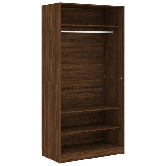 vidaXL Ντουλάπα Καφέ Δρυς 100x50x200 εκ. από Επεξεργασμένο Ξύλο