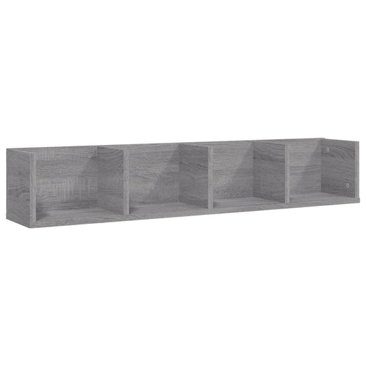 vidaXL Ραφιέρα Τοίχου για CD Γκρι Sonoma 100x18x18 εκ. Επεξεργ. Ξύλο