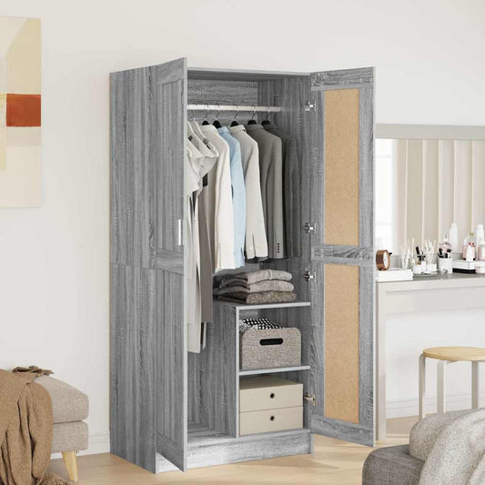 vidaXL Ντουλάπα Γκρι Sonoma 82,5x51,5x180 εκ. από Επεξεργασμένο Ξύλο