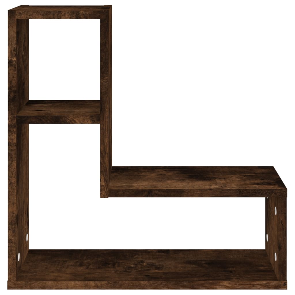 vidaXL Ραφιέρες Τοίχου 2 τεμ. Καπνιστή Δρυς 50x15x50εκ. Επεξεργ. Ξύλο