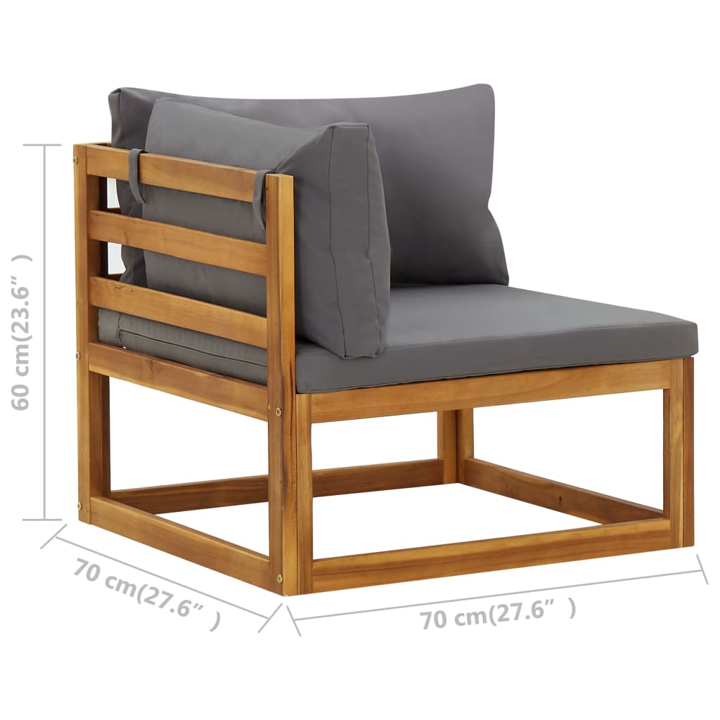 vidaXL Γωνιακοί Καναπέδες 2 τεμ. από Μασίφ Ξύλο Ακακίας με Μαξιλάρια
