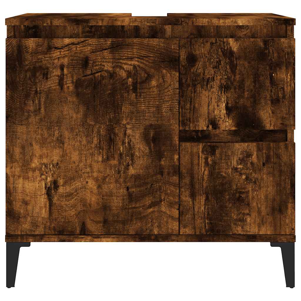 vidaXL Ντουλάπι Μπάνιου Καπνιστή Δρυς 65x33x60 εκ. Επεξεργασμένο Ξύλο