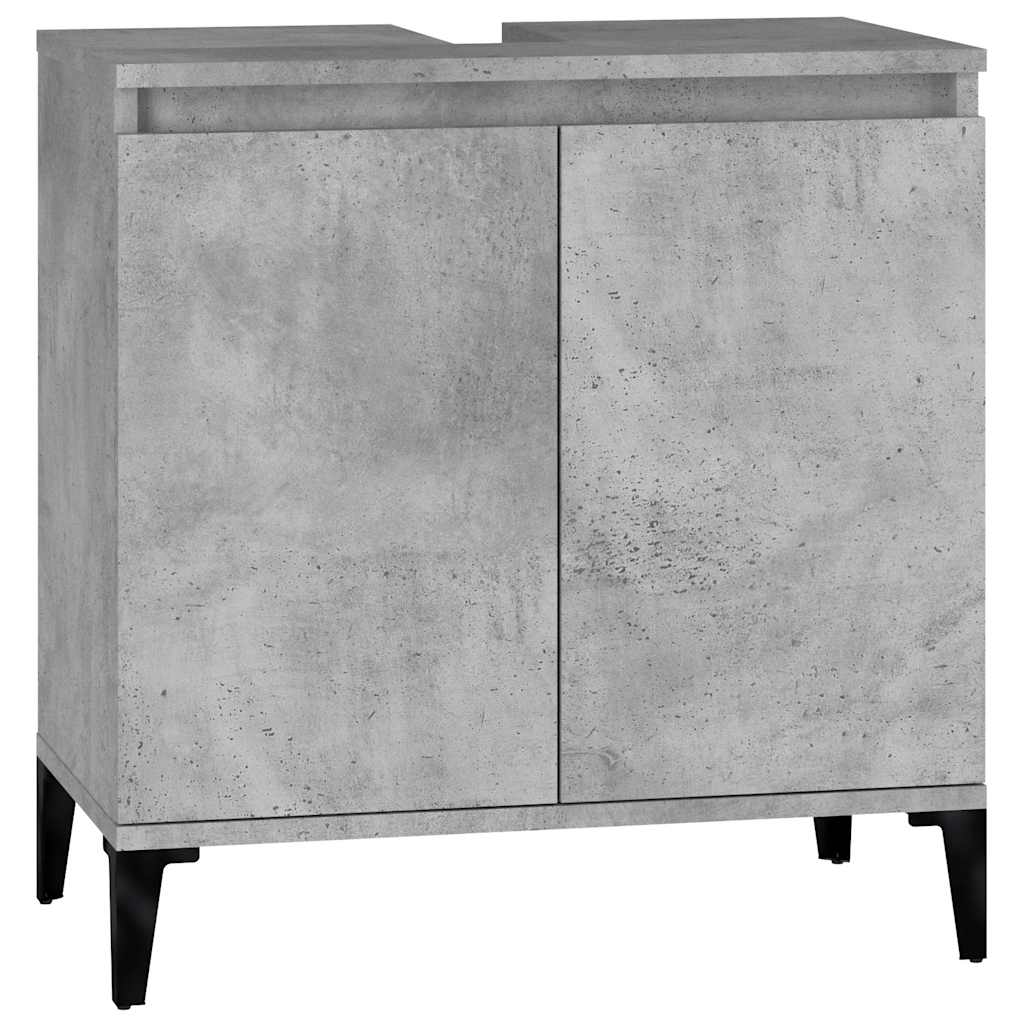 vidaXL Ντουλάπι Νιπτήρα Γκρι Σκυρ. 58x33x60 εκ. Επεξεργασμένο Ξύλο