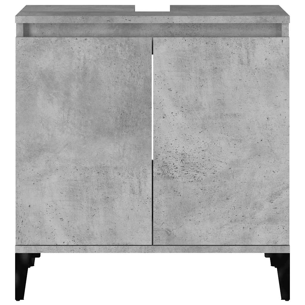 vidaXL Ντουλάπι Νιπτήρα Γκρι Σκυρ. 58x33x60 εκ. Επεξεργασμένο Ξύλο