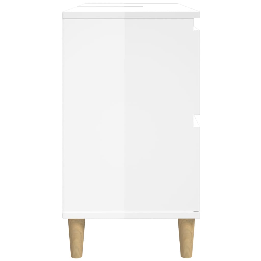 vidaXL Ντουλάπι Νιπτήρα Γυαλ. Λευκό 80x33x60 εκ. Επεξεργασμένο Ξύλο