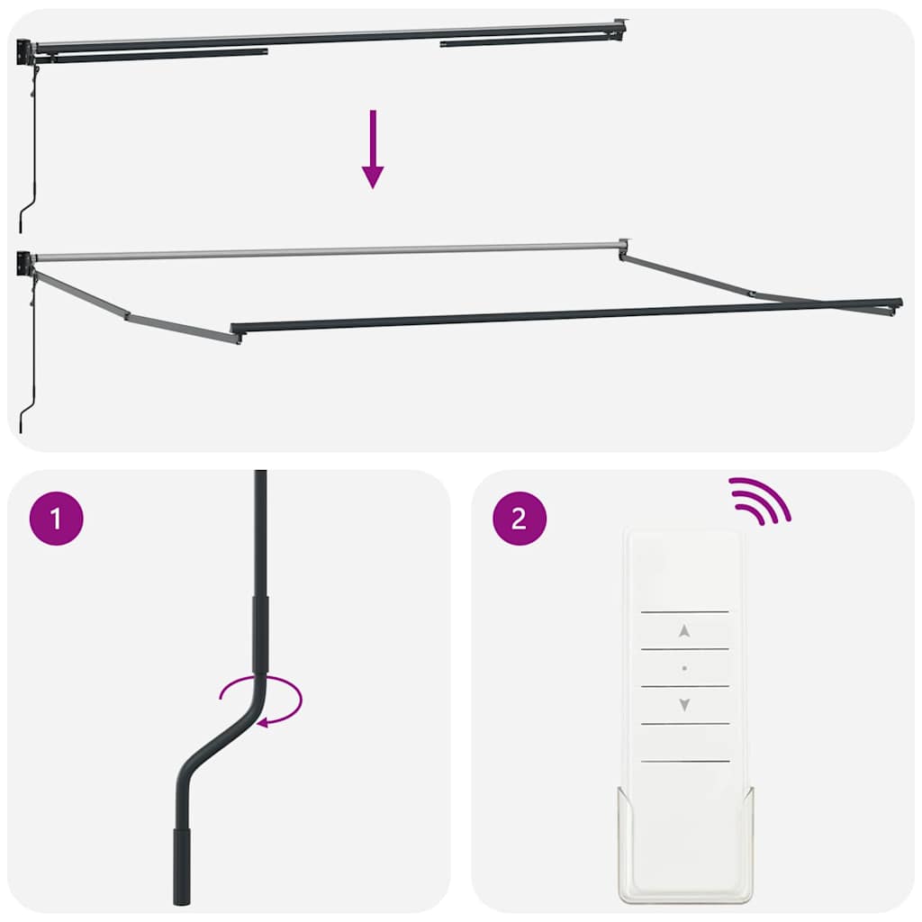 vidaXL Electric Awning Frame 4 x 3 m Ανθρακί
