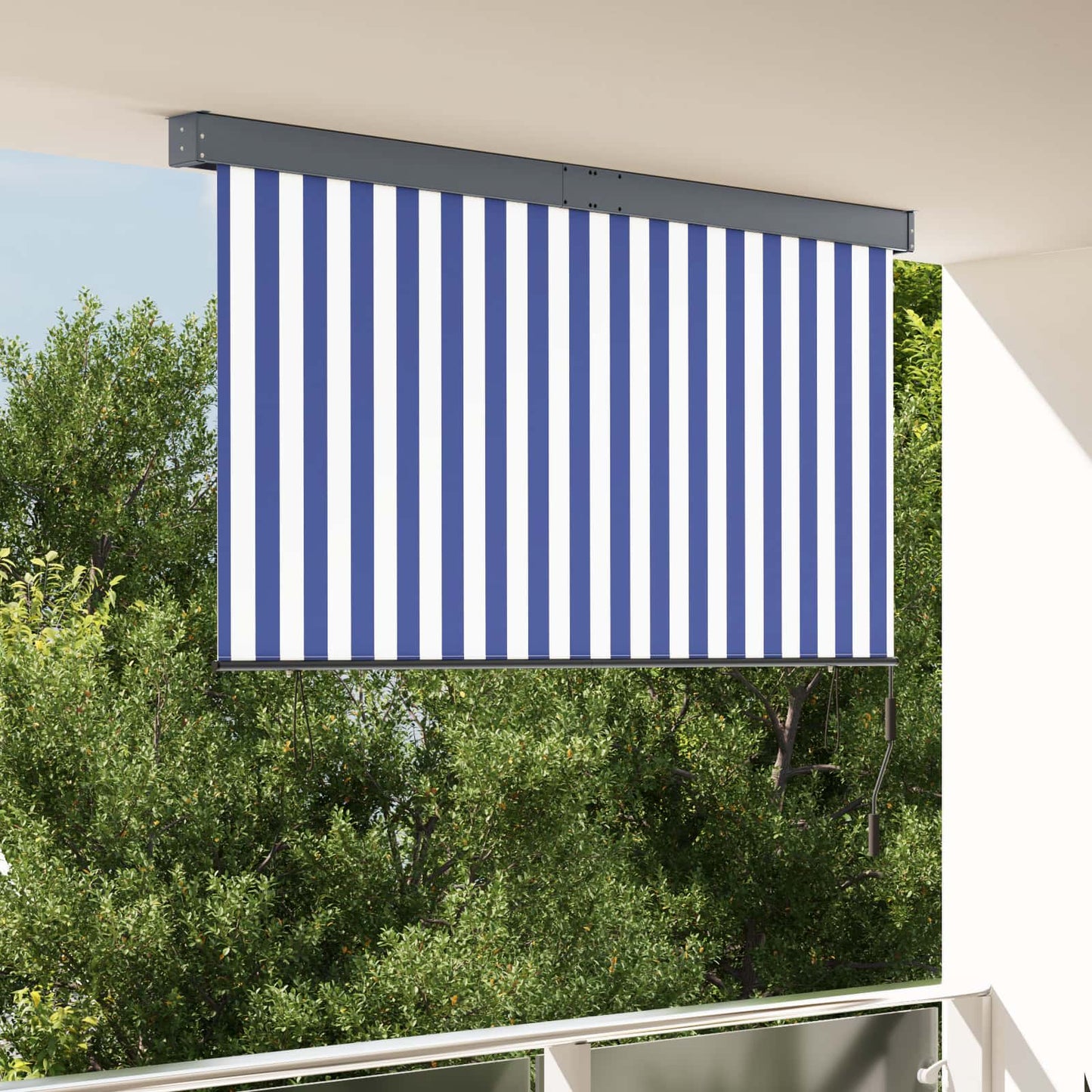 vidaXL Ρόλερ Μπλε και άσπρο 180 x 250 cm Ύφασμα και Αλουμίνιο