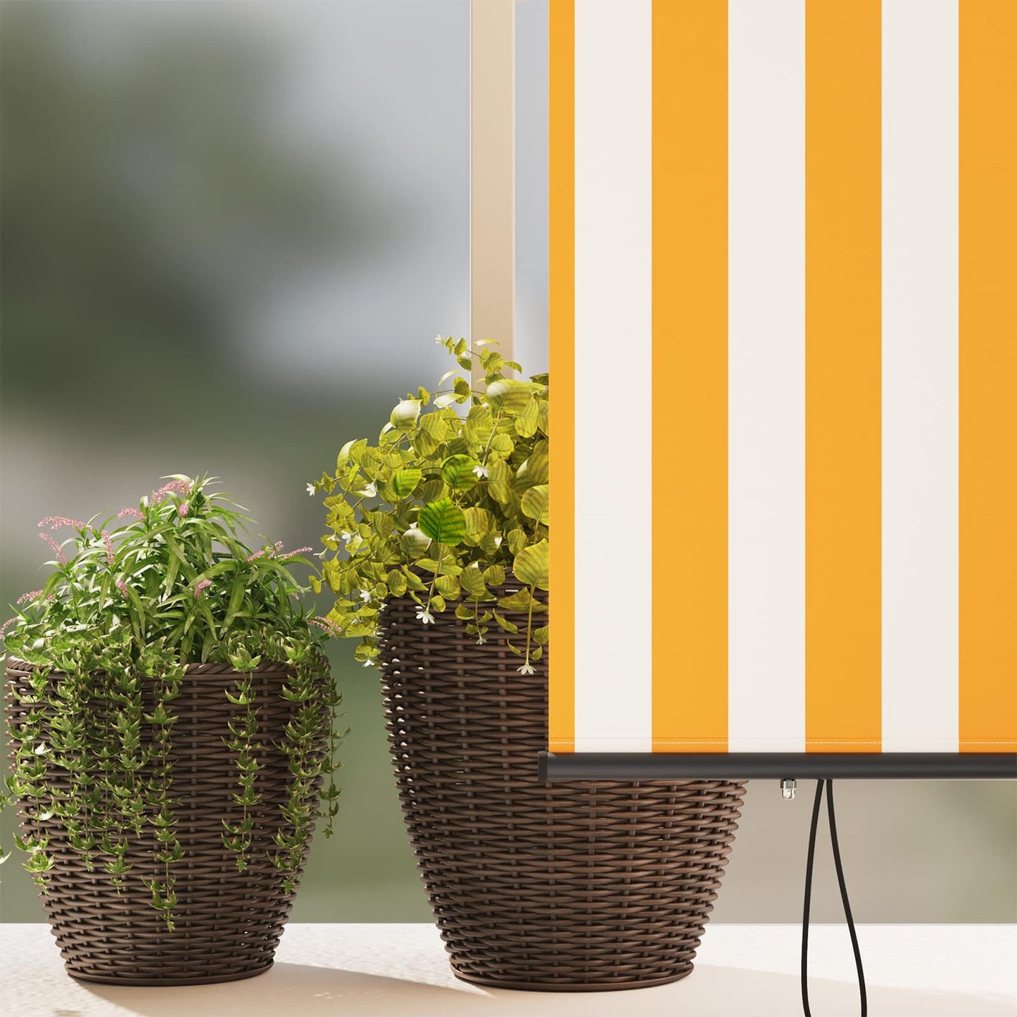 vidaXL Ρόλερ Λευκό και Πορτοκαλί 180 x 250 cm Ύφασμα και Αλουμίνιο