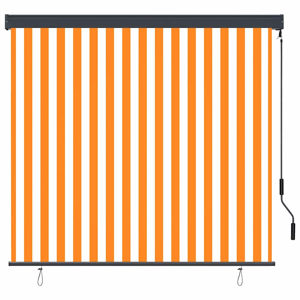 vidaXL Ρόλερ Λευκό και Πορτοκαλί 180 x 250 cm Ύφασμα και Αλουμίνιο