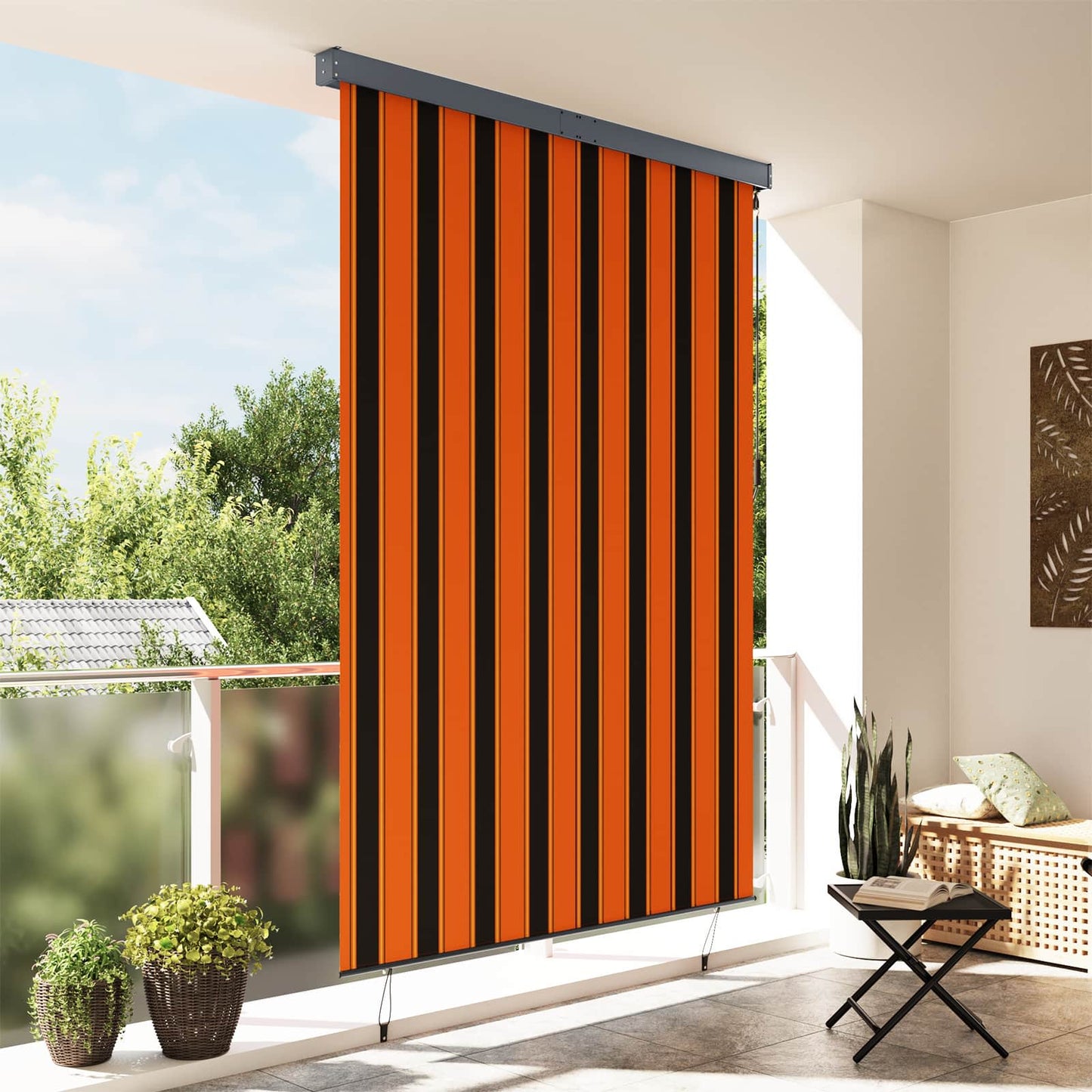 vidaXL Ρόλερ Πορτοκαλί και Καφέ 180 x 250 cm Ύφασμα και Αλουμίνιο