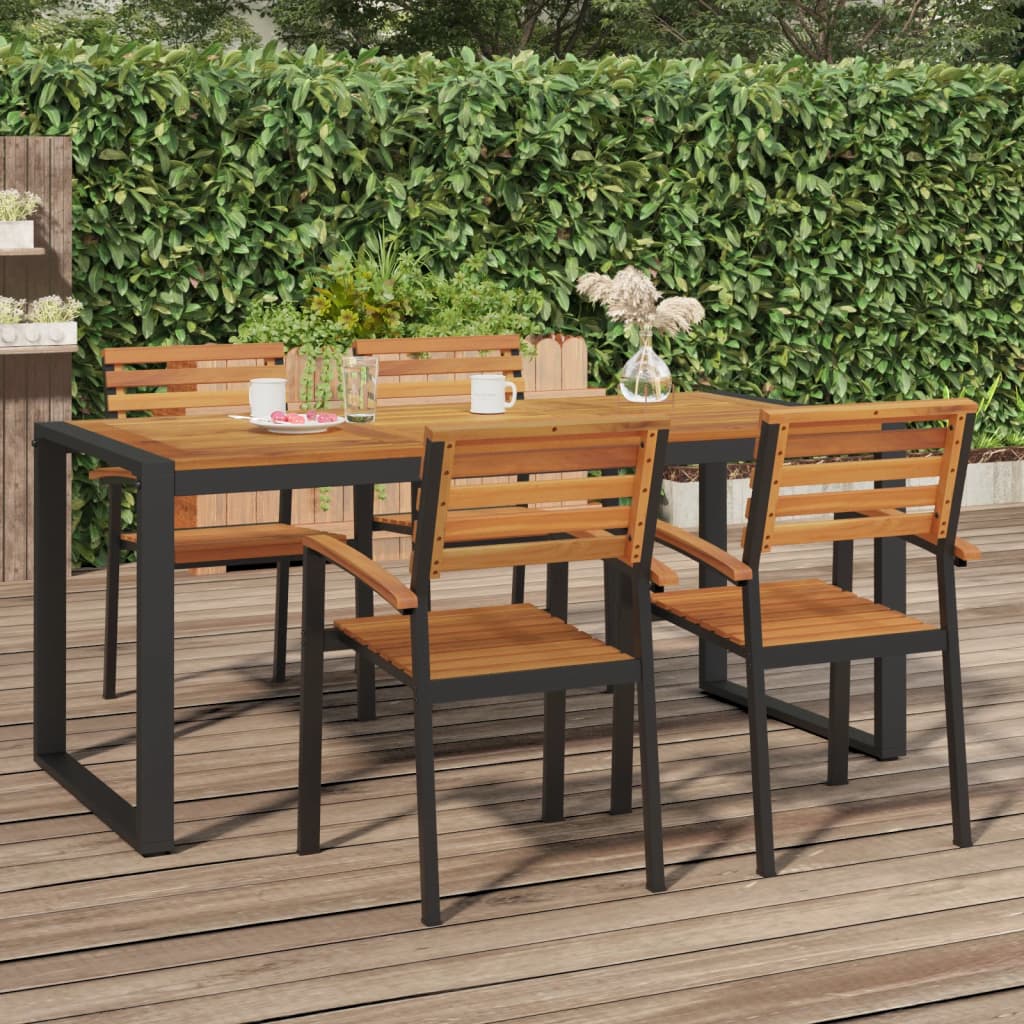 vidaXL Τραπέζι Κήπου Με Πόδια σε Σχήμα U 180x90x75 εκ. Μασίφ Ακακία