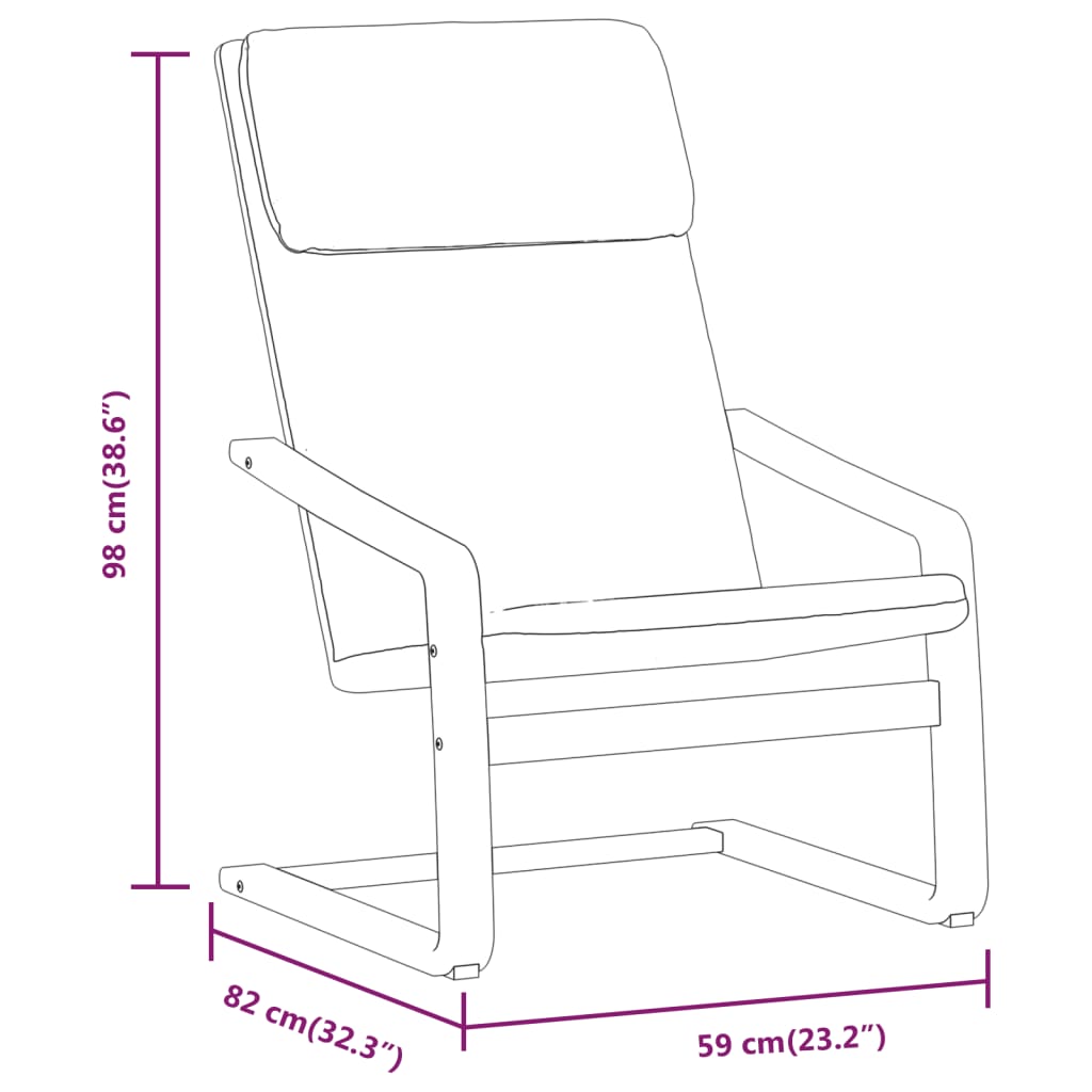 vidaXL Πολυθρόνα Relax Μαύρη Υφασμάτινη