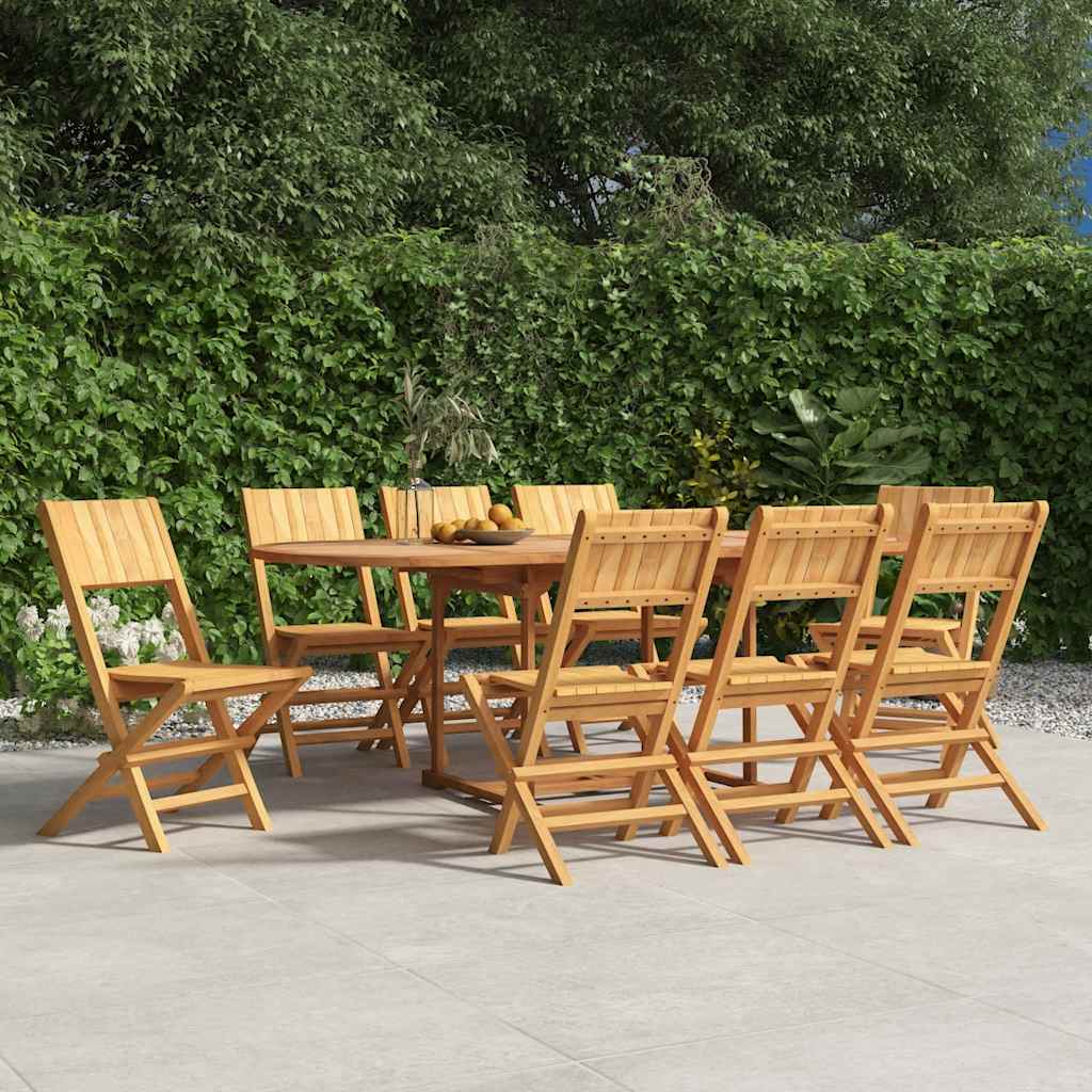 vidaXL Καρέκλες Κήπου Πτυσσόμενες 8 τεμ. 47x61x90 εκ. Μασίφ Ξύλο Teak