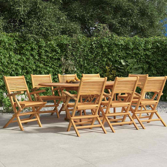 vidaXL Καρέκλες Κήπου Πτυσσόμενες 8 τεμ. 55x62x90 εκ. Μασίφ Ξύλο Teak