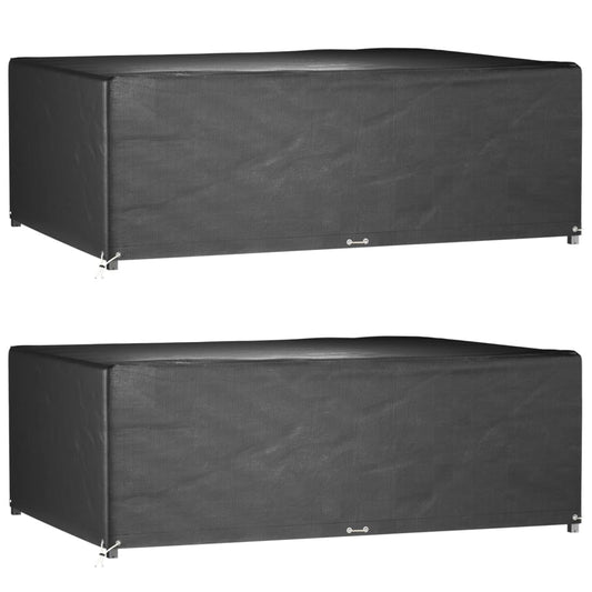 vidaXL Καλύμματα Επίπλων Κήπου 2 τεμ Ορθ. με 12 Κρίκους 230x165x80 εκ.