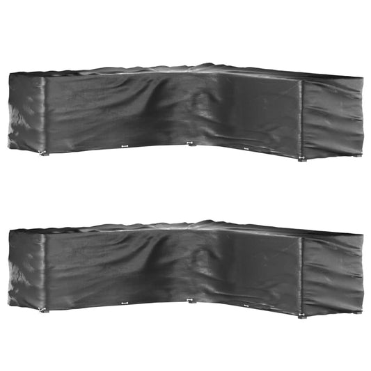 vidaXL Καλύμματα Επίπλων Σχήμα Γ με 20 Κρίκους 2 τεμ. 300x300x90 εκ.