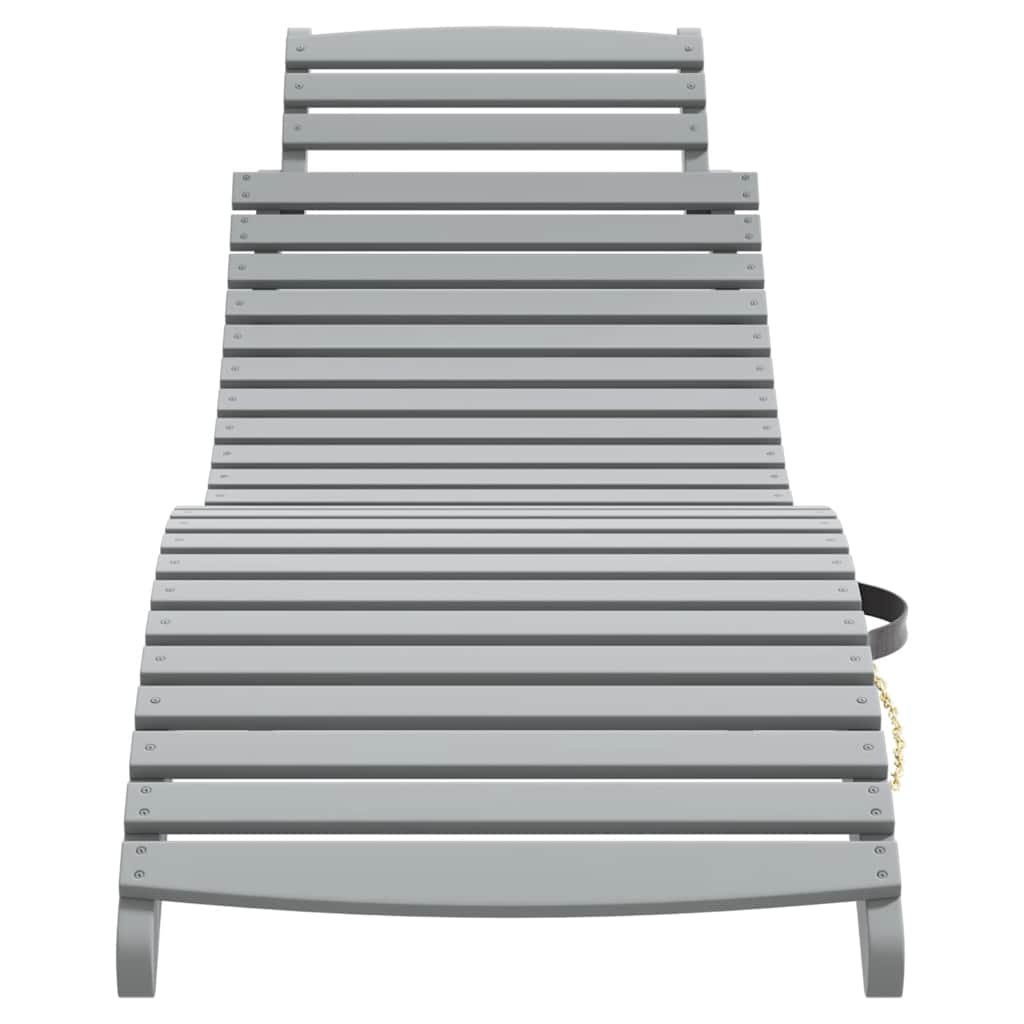 vidaXL Ξαπλώστρες 2 τεμ. Γκρι 184 x 55 x 64 εκ. από Μασίφ Ξύλο Ακακίας