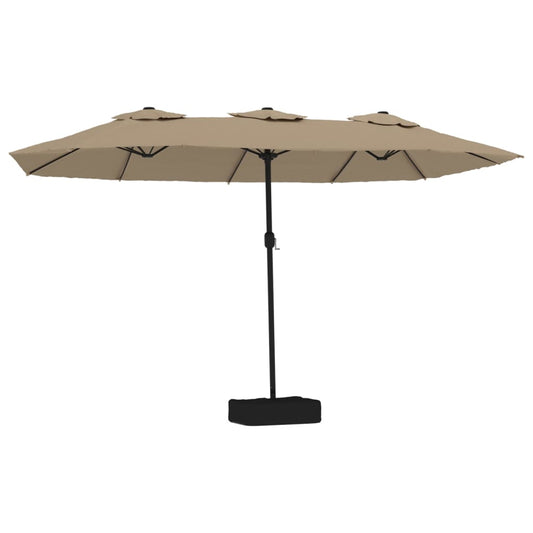 vidaXL Ομπρέλα με Διπλή Κορυφή Taupe 449 x 265 εκ.