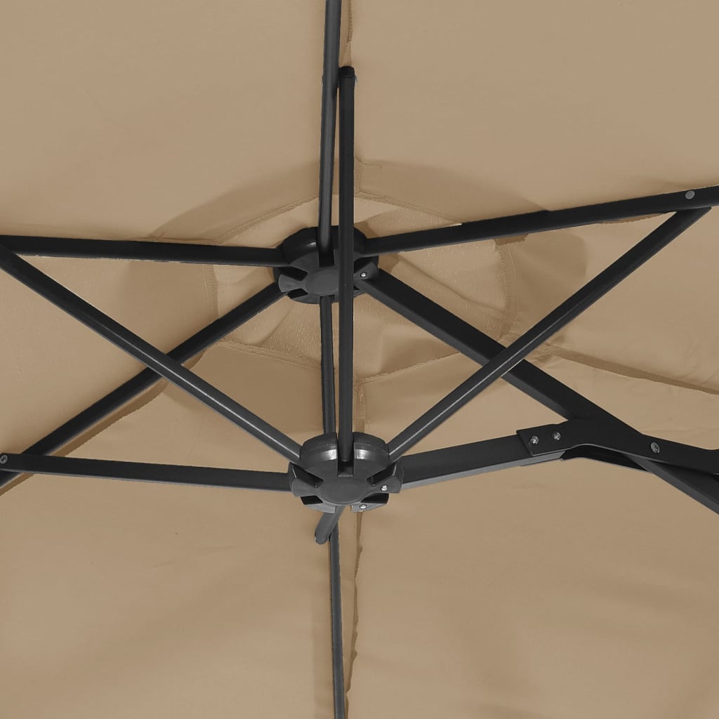 vidaXL Ομπρέλα Κήπου με Διπλή Κορυφή Taupe 316 x 145 εκ.
