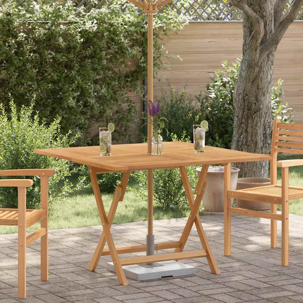 vidaXL Τραπέζι Κήπου Πτυσσόμενο 110 x 110 x 75 εκ. Μασίφ Ξύλο Teak