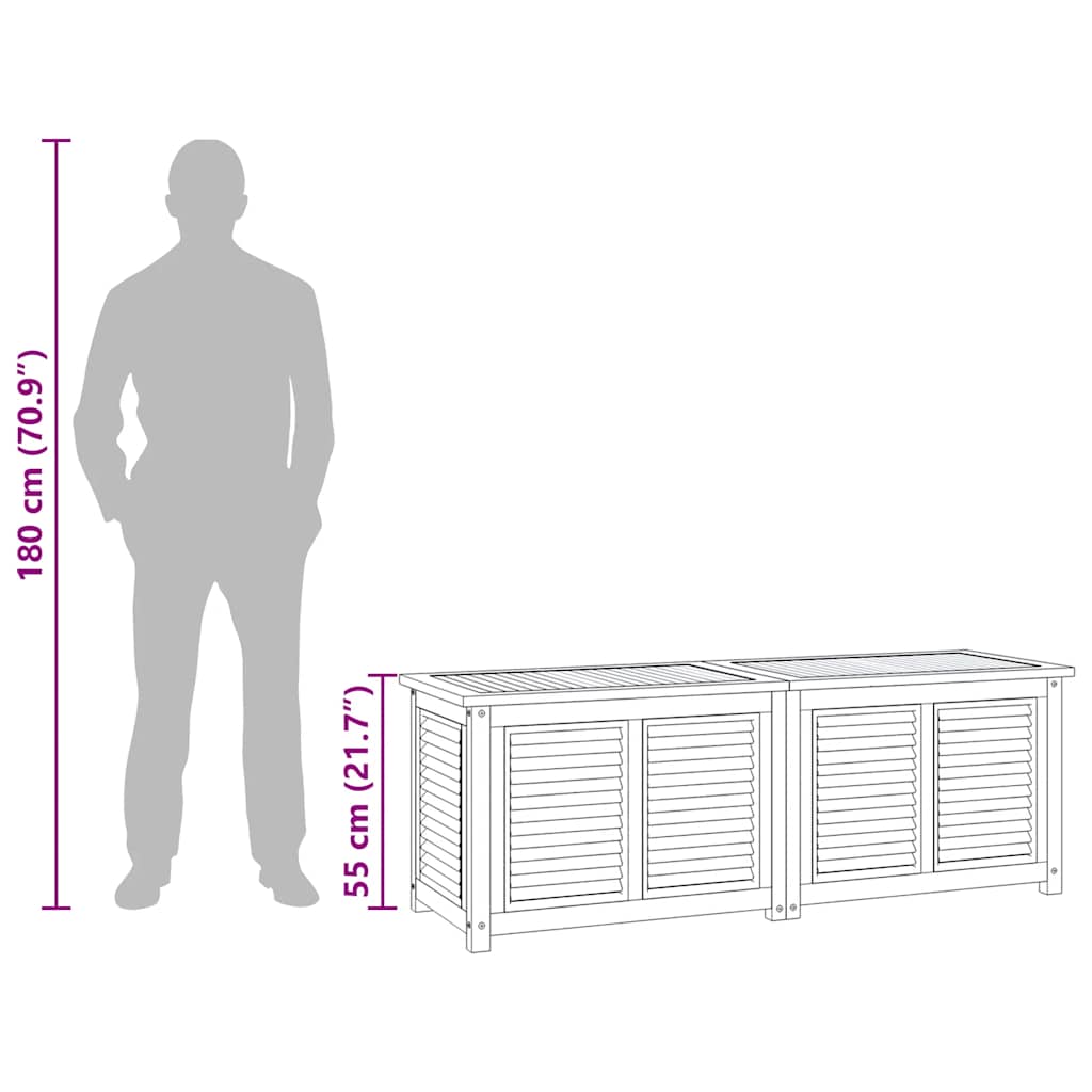 vidaXL Μπαούλο Αποθήκευσης Κήπου με Τσάντα 150x50x55εκ Μασίφ Ξύλο Teak