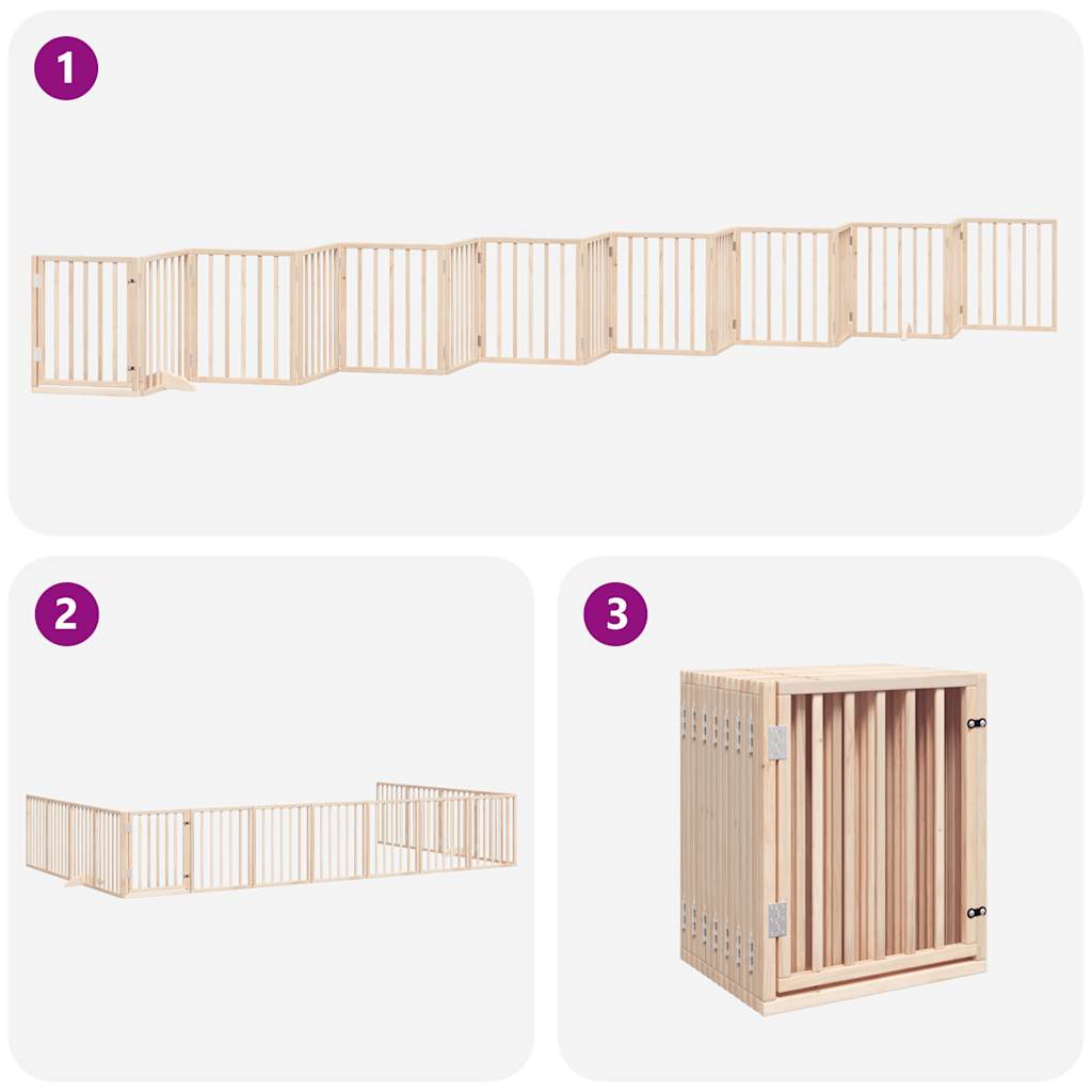 vidaXL Διαχωριστικό Σκύλων/Πόρτα Πτυσσόμενο 15 Πάνελ 750εκ Ξύλο Λεύκας