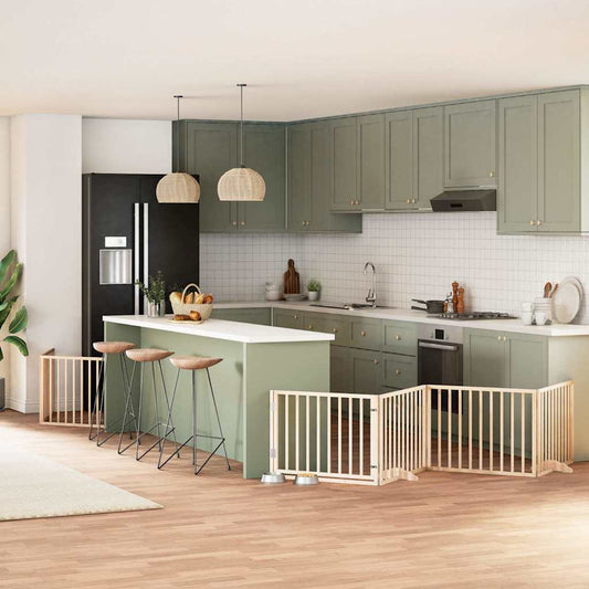 vidaXL Διαχωριστικό Σκύλων/Πόρτα Πτυσσόμενο 8 Πάνελ 640 εκ Ξύλο Λεύκας