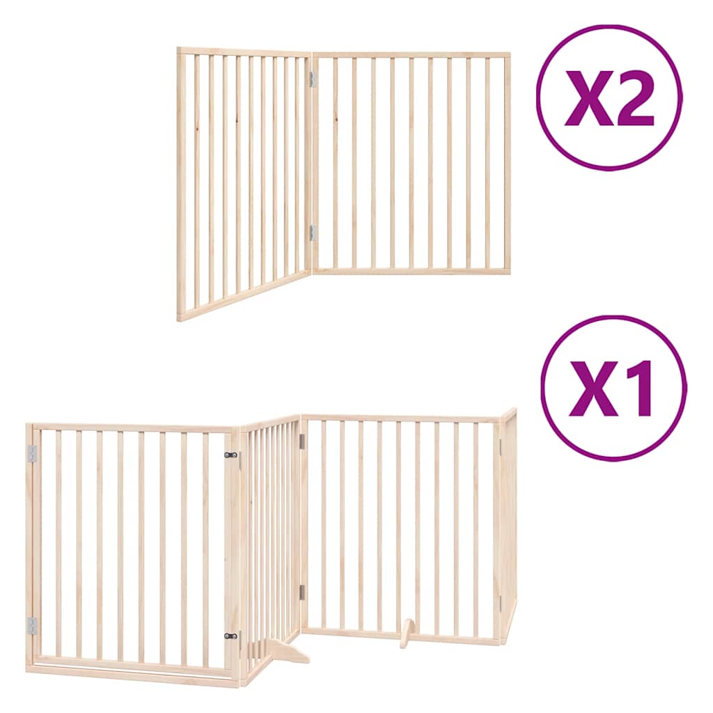 vidaXL Διαχωριστικό Σκύλων/Πόρτα Πτυσσόμενο 8 Πάνελ 640 εκ Ξύλο Λεύκας