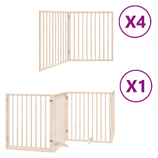 vidaXL Διαχωριστικό Σκύλων/Πόρτα Πτυσσόμενο 12 Πάνελ 960εκ Ξύλο Λεύκας