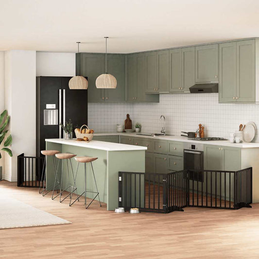 vidaXL Διαχωριστικό Σκύλων/Πόρτα Πτυσσόμενο 12 Πάνελ 960εκ Ξύλο Λεύκας