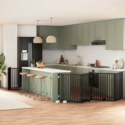 vidaXL Διαχωριστικό Σκύλων/Πόρτα Πτυσσόμενο 8 Πάνελ 640εκ Ξύλο Λεύκας