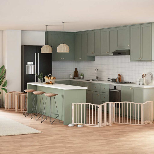 vidaXL Διαχωριστικό Σκύλων/Πόρτα Πτυσσόμενο 10 Πάνελ 800εκ Ξύλο Λεύκας