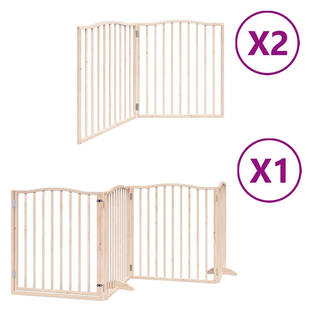 vidaXL Διαχωριστικό Σκύλων/Πόρτα Πτυσσόμενο 8 Πάνελ 640 εκ Ξύλο Λεύκας