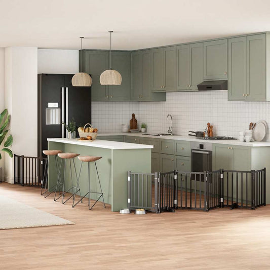 vidaXL Διαχωριστικό Σκύλων/Πόρτα Πτυσσόμενο 9 Πάνελ 450εκ. Ξύλο Λεύκας